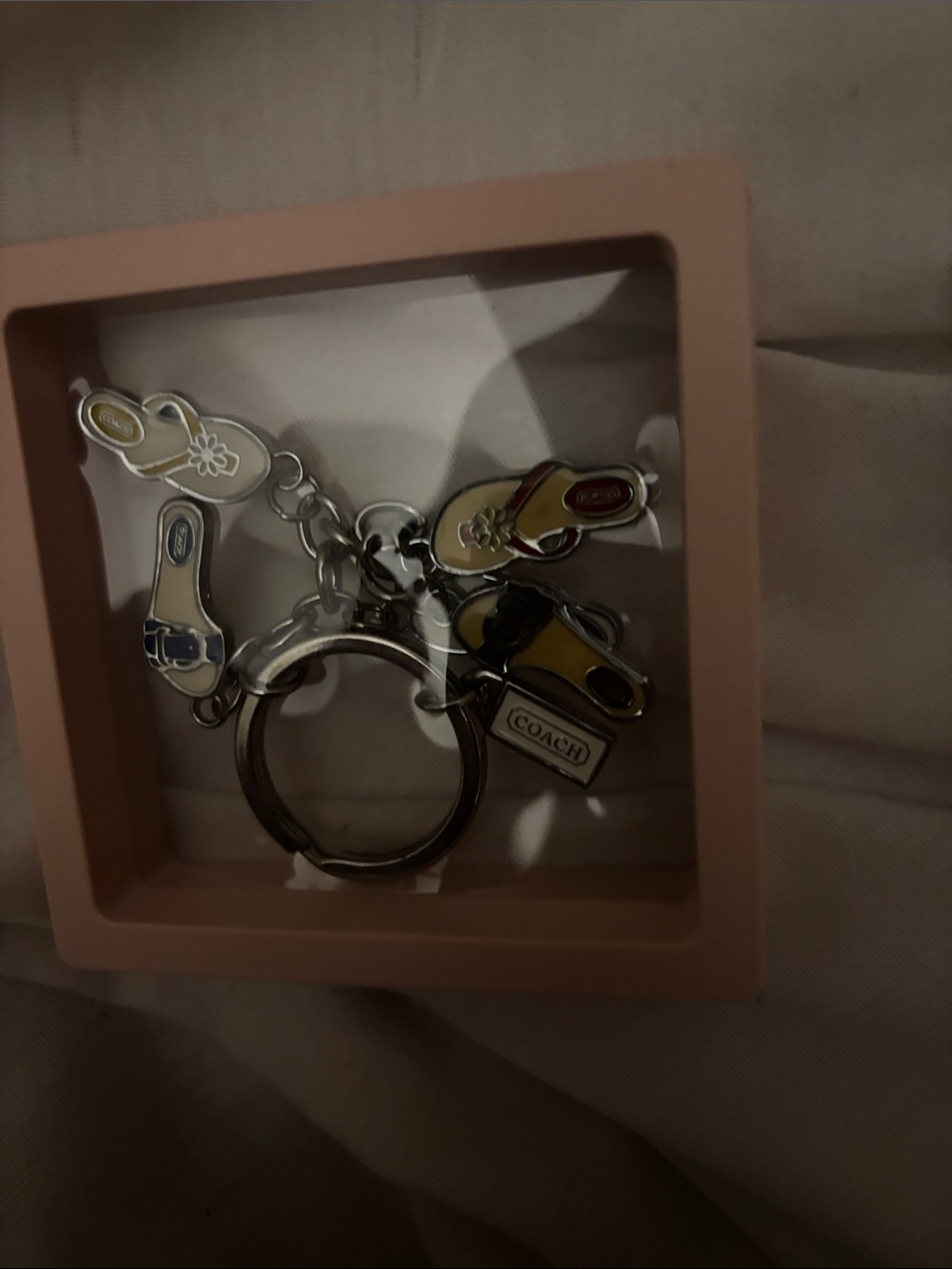 Coach Multi-Color Flip-Flop Charm Keyring